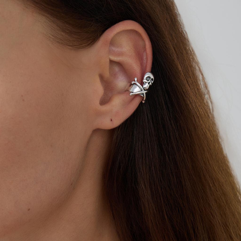 Creative Halloween Skull Hand Ear Bone Clip Earrings Personality Diablo Spider No Pierced Earrings