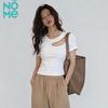 NOMe Women's Slim Fit French Style Short Sleeve Crop Top