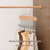 Solid Wood Eight-Hook Women's Clothing Hanger: Extra Thick, Multifunctional Storage Solution