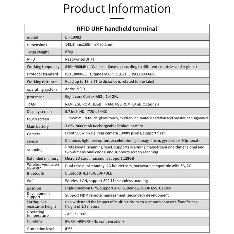 RFID Inventory Machine Mobile Handheld Terminal UHF Passive Reader E710 2G 16G Module 6C Protocol C9082