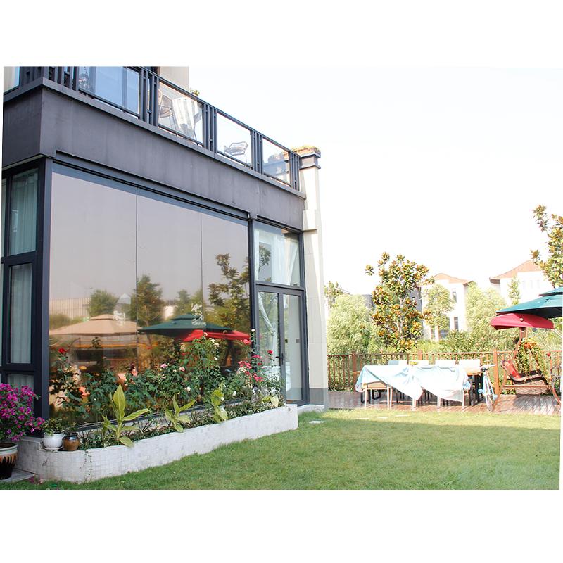 Tea Silver Self-adhesive Window Film Privacy Mirrored Effect One Way Vision Heat Reduction Solar Tint PET Building Decorative