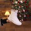 Nye Vintervarme Støvler Kvinner Høy Topp Snøstøvler Damer Plysj Plattform Ankelstøvletter Glidelås Foran Pels Chunky Joggesko Kvinne