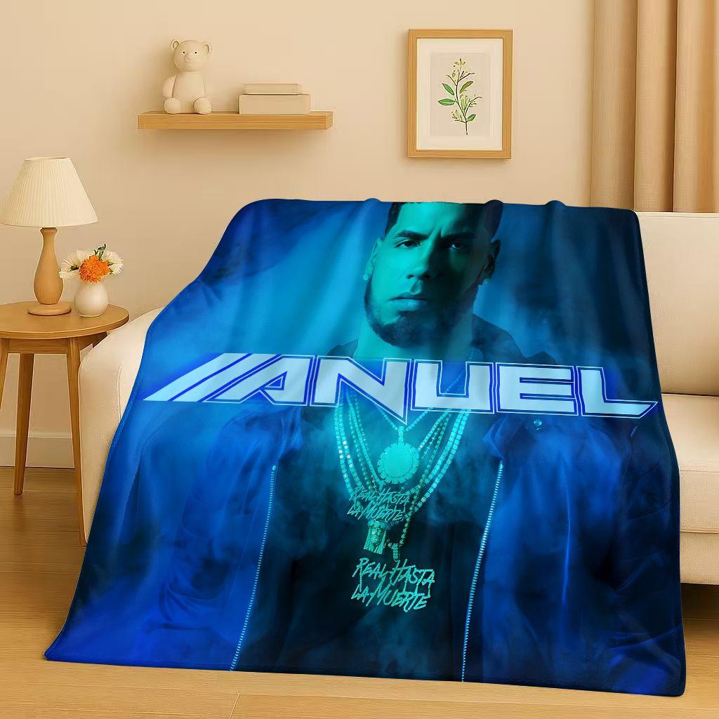 3D Anuel AA Real Hasta La Muerte Rapper Flannel Blanket,Ultra Soft Warm Plush Throw for Home Bedroom Bed Sofa Cover Kids Picnic