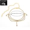 Tassels Style Inlaid Cubic Zirconia Chain Anklet for Women Fashion copper Color Ankle Beach Feet Chain Bracelet Foot Jewelry
