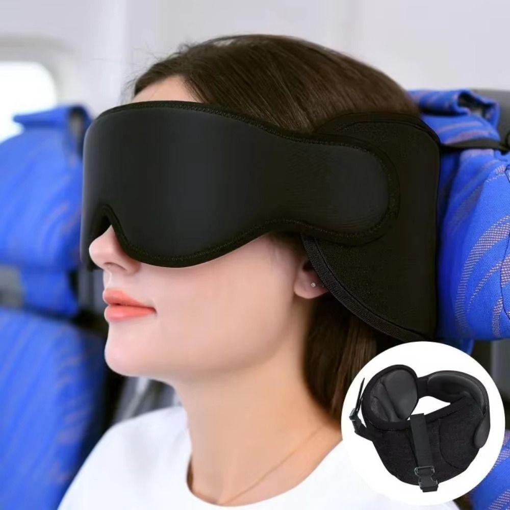 Blackout Head Strap with Eye Mask Head Support Travel Pillow for Airplanes Travel