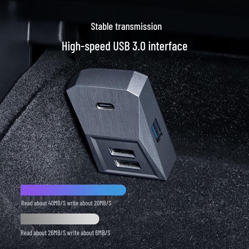 USB Hub Adapter for Tesla Model 3/Y Glove Box and Center Console Expansion