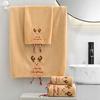 Christmas Bath Towels Practical Christmas Gift Comfortable Hand Towel Thick Cartoon Pattern Cute 35*75/70*140cm