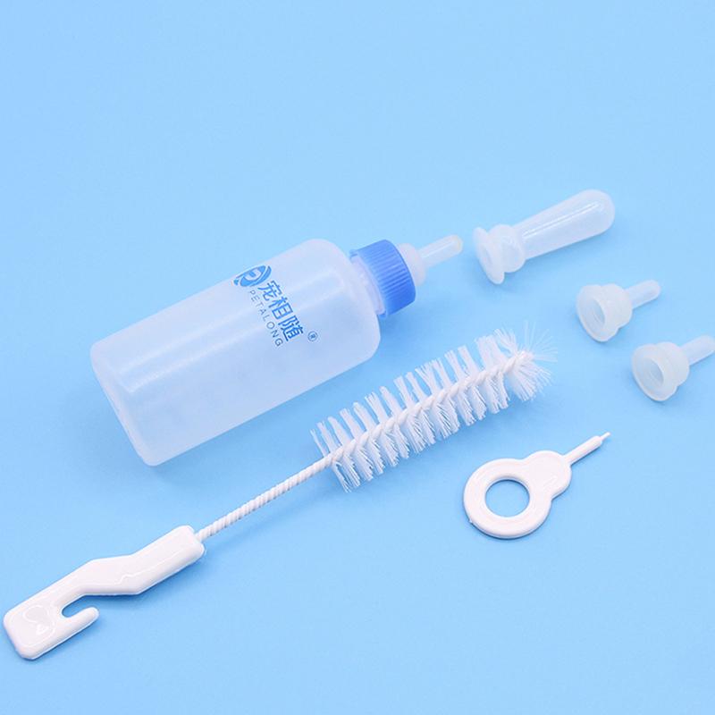 Pet Nursing Feeding Bottle with Cleaning Brush Pacifier Kit for Dog Puppy Cat