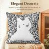 Fashion Art Line Cat Cushion Cover Natural Linen Organic Fabric DoubleSided Printing Sofa Home Decor Gift Pillow Case