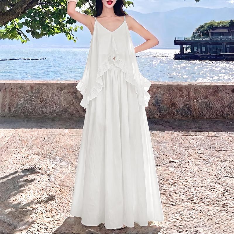 ZANZEA Women Sleeveless Camisoles and Long Skirts Casual Two Piece Suit Sets
