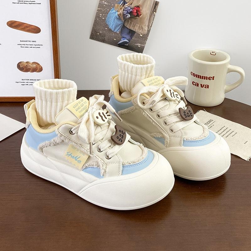 Spring new kitten fish cute niche board shoes women's casual versatile shoes bread thick sole