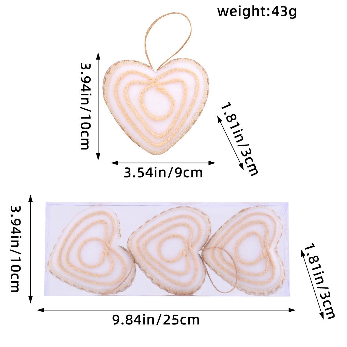 

Jute Christmas Ornament Set - Heart, Star, Ball Decorations