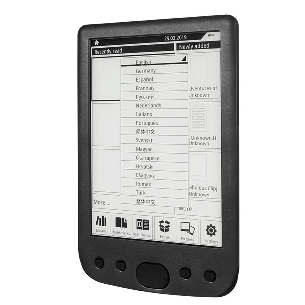 6 E-Book-Reader Augenfreundlicher E-Reader mit E-Ink-Bildschirm Tragbarer Audio-Video-PDF-Reader Eingebauter Lautsprecher für