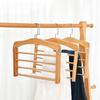 1Pc Premium Space-Saving Multi-Tier Wooden Pants Hanger - Durable Composite Wood Organizer For Ties, Scarves & More