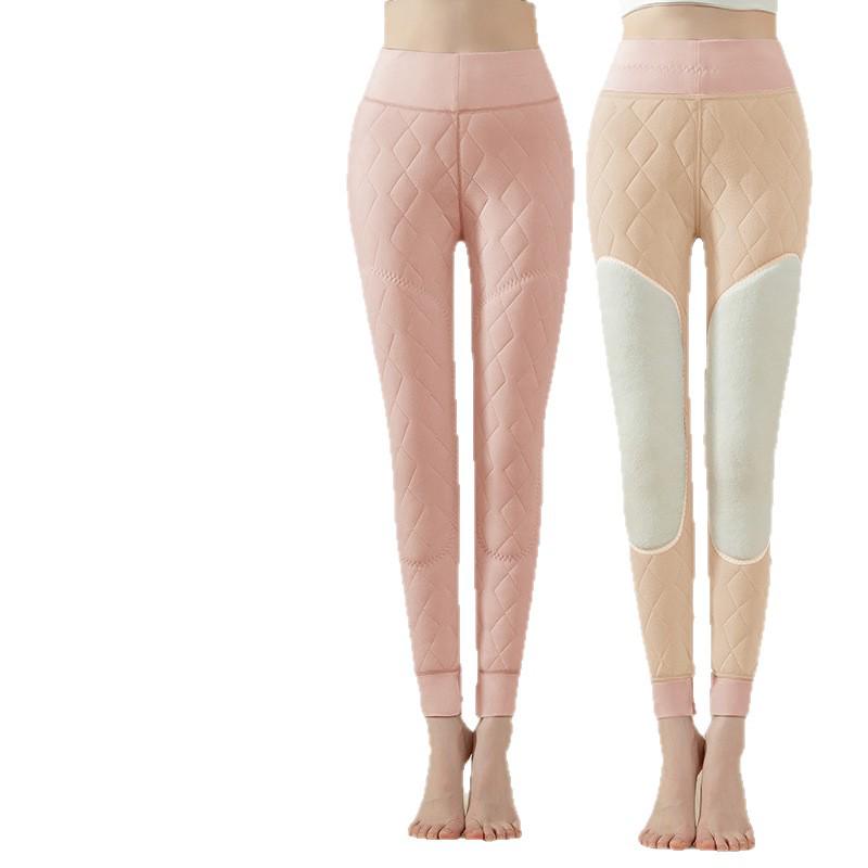 Women's High-Waisted Wool & Fleece-Lined Warm Winter Pants, Plus Size, Thickened Base Layer