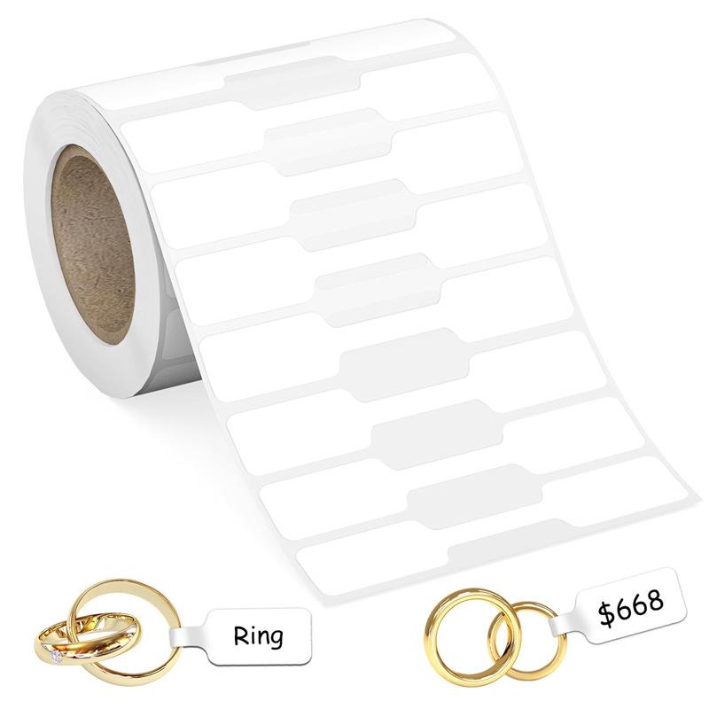 500Pcs/Roll Price Stickers Jewelry Price Tags Self Adhesive White Blank Sticker Kraft Paper Ring Necklace Earring Price Label
