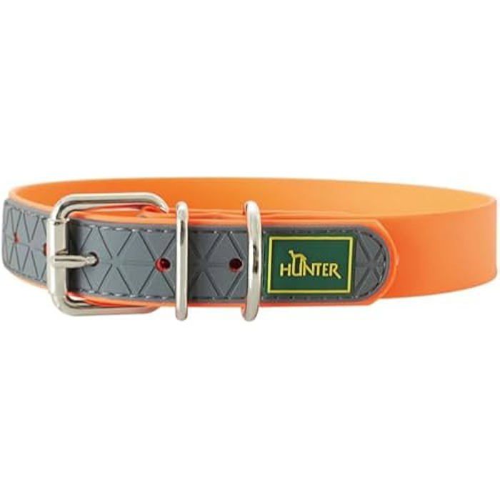 Collier - HUNTER - Commodité 23-31Cm - Orange fluo - Imperméable - Faible entretien