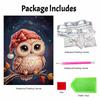 Framed Pearl Bead Painting Kit Christmas Owl Design DIY Shiny Canvas Art Relaxing Craft Gift for Craft Lovers Creative Wall Decor Projects