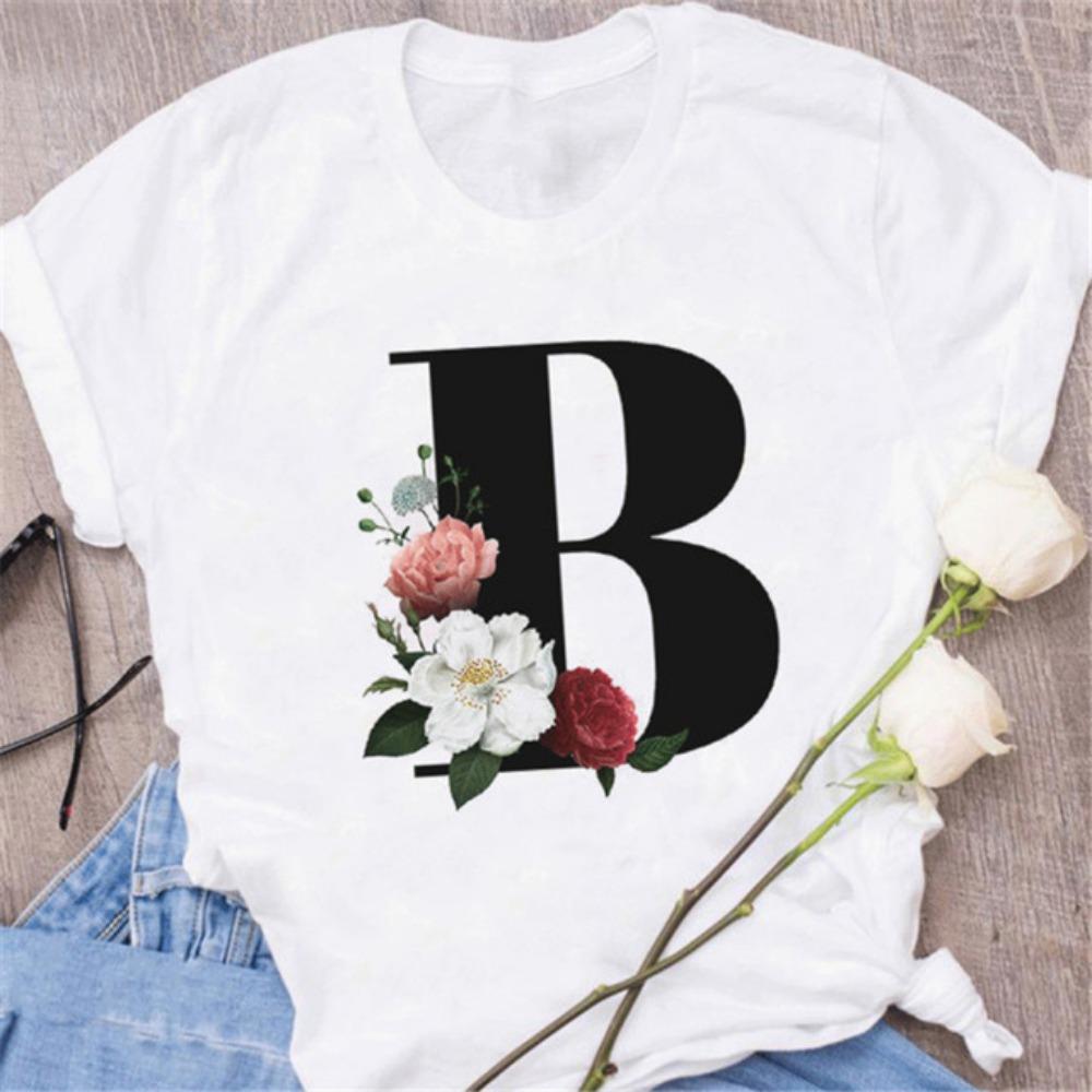 Tricou cu imprimeu ABCDE cu alfabet englezesc pentru femei, noi de vară, cupluri iubitori, tricou pentru femei Harajuku, ocazional, negru, tricou, tricouri