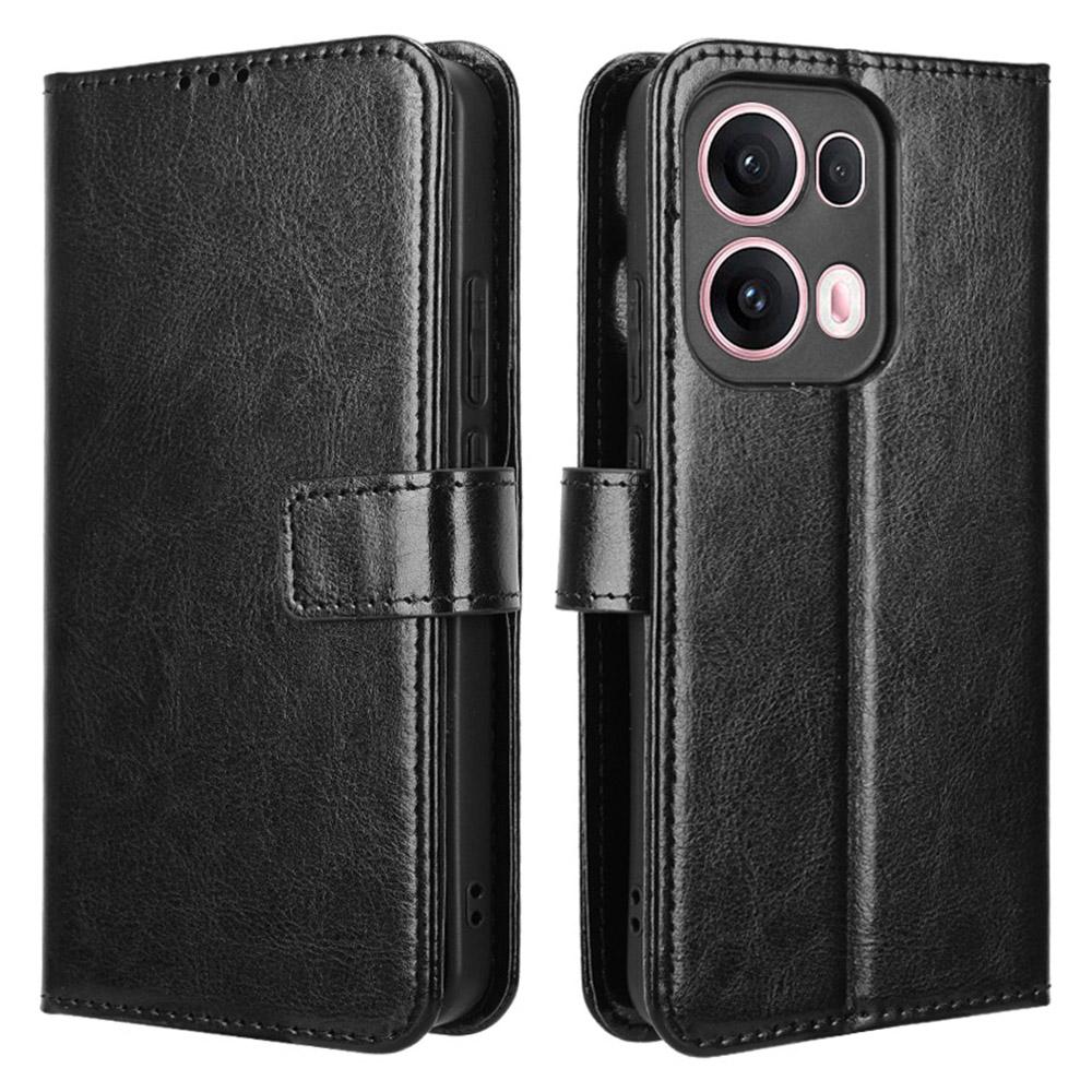 For Oppo Reno13 Pro 5G Case Crazy Horse Texture PU Leather Phone Wallet Cover