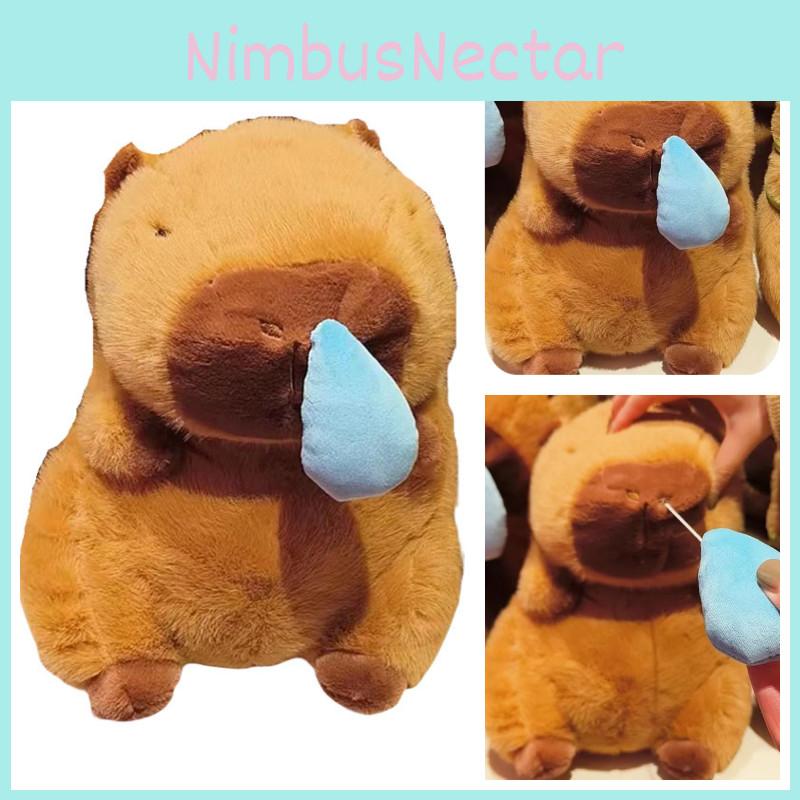Cute Nose-picking Capybara Plush Toy Pullable And Vibrating Pendant With Cartoon Character 35cm