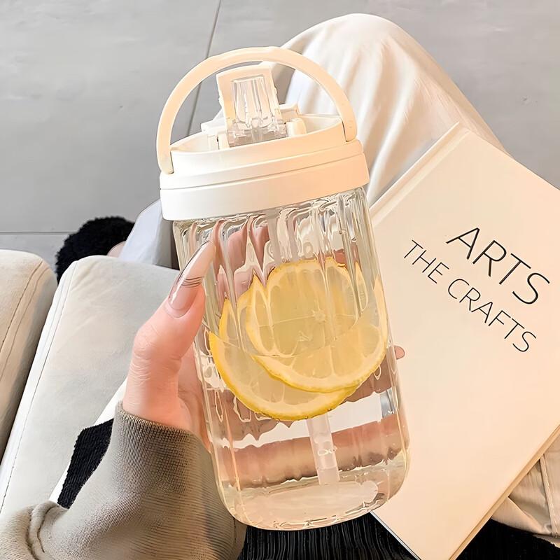 WZ Cartoon High Borosilicate Glass Water Bottle with Straw