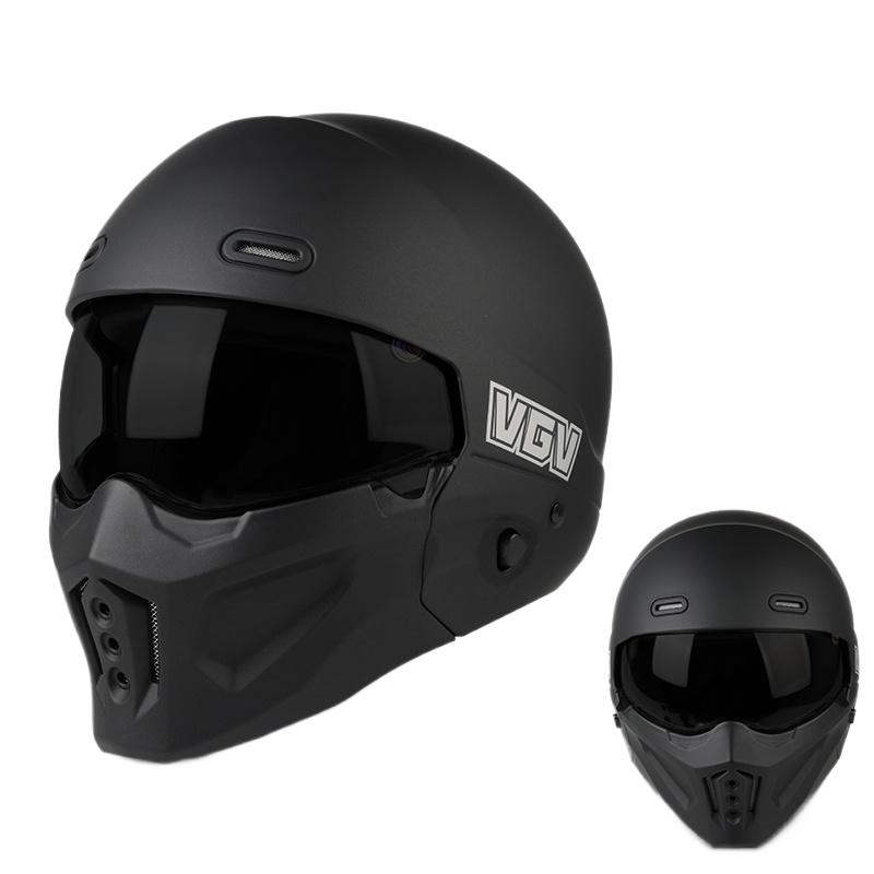 

Мотоциклетний шолом знімний комбінований шолом для передньої частини рота, чоловічий та жіночий мотоциклетний шолом воїна, універсальний для будь-якого сезону р XL темно-сірий колір