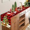 Festive Reindeer Pine Printed Table Runner Heatproof Linen Fabric Tablecloth for Home Decoration