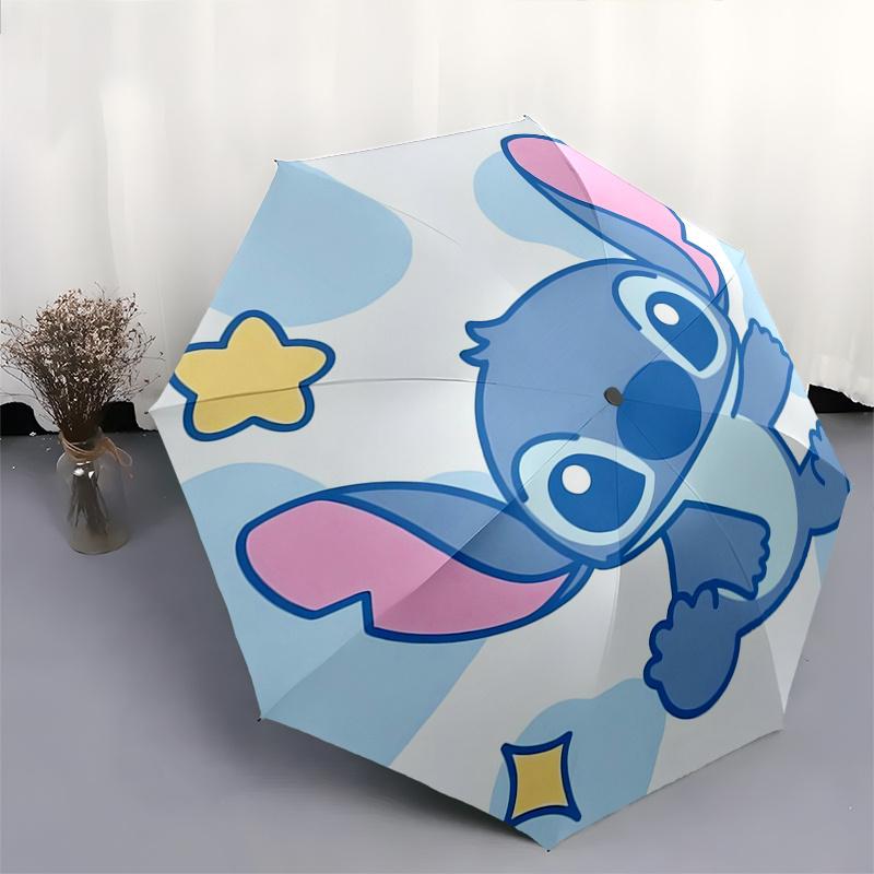 Stitch Themed Automatic opening and closing folding umbrella, 8-rib windproof, compact travel design, suitable for all occasion | Fashion fo
