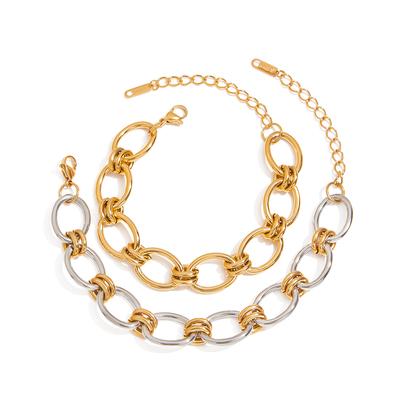 Youthway Unisex Stainless Steel Chain Bracelet Waterproof Jewelry Accessories Gold& Color Minimalist Wide Chain Bracelet
