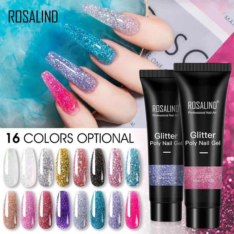 Rosalind  Profession Extension Glue 15ML Hybrid Varnish Semi Permanent Crystal Poly Nail Gel Art Bulider Nail Polish
