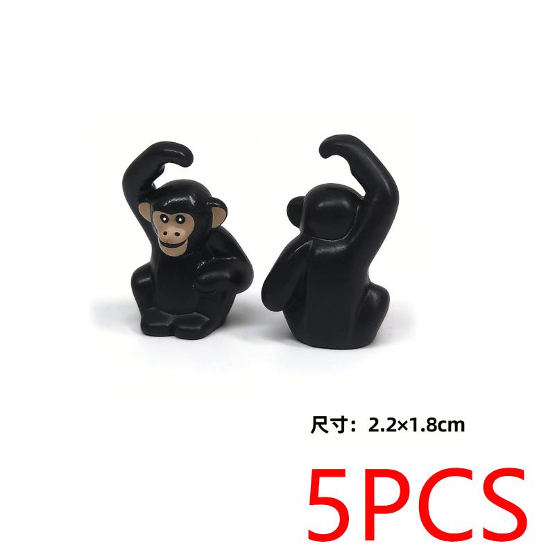 MOC Wild Animals Building Blocks Set Monkey Cow Bear Orangutan Leopard Snake Camel Mini DIY Model Compatible Bricks Kids Toy T19