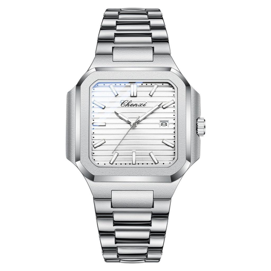 Men's Watch Stainless Steel Calendar Silver 3ATM Waterproof Luminous Analog Display Simple Fashion Quartz Watch Men's Fashion Accessory - Birthday