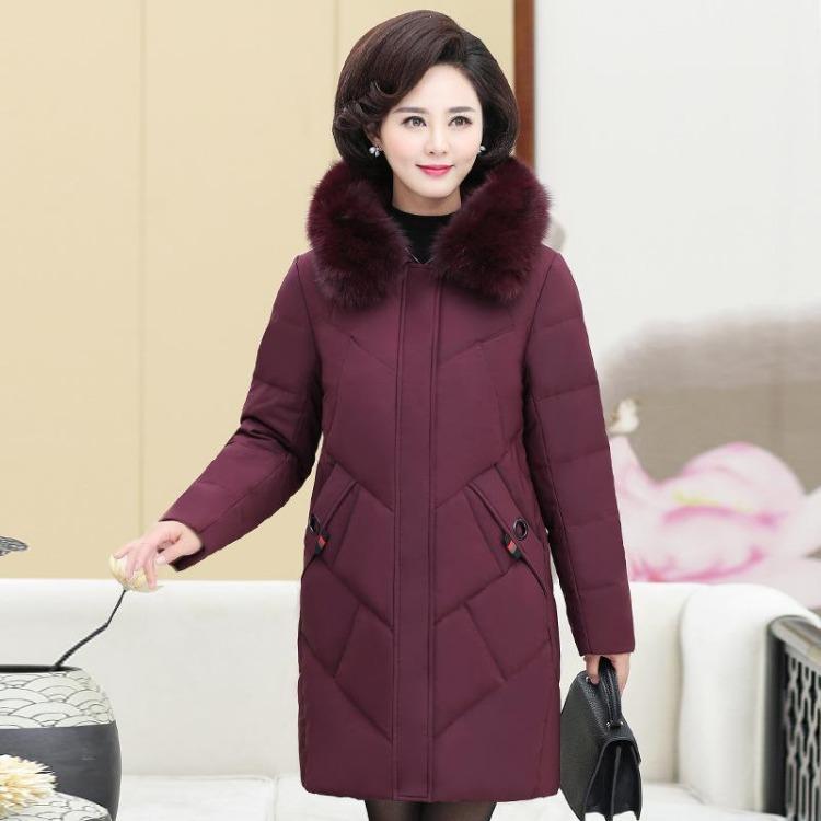 2024 Winter Down Jacket Women Plus Size Fur Collar Fashionable Warm Thickened Mother Trend