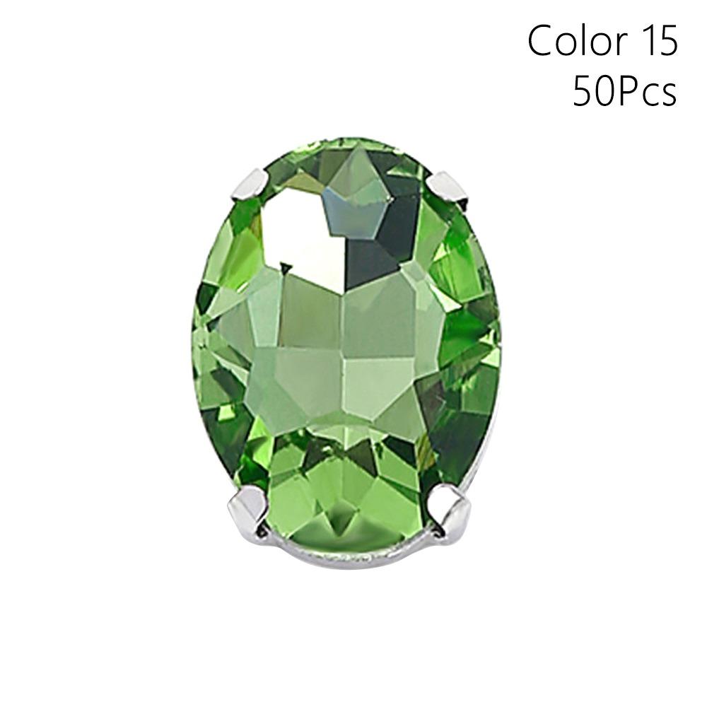 

50 шт./уп. С серебряными лапками, блестящие пришивные стразы, пришивные алмазные бусины, украшение для рукоделия 50Pcs Color 15