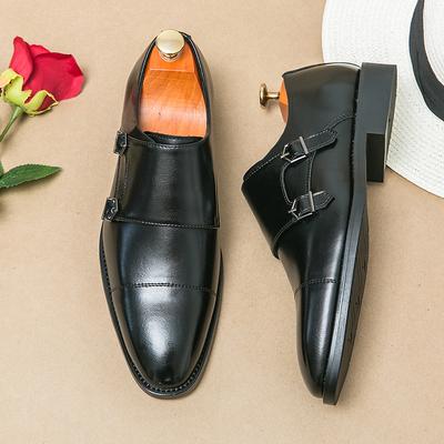 Fashion Gentleman New Black Brown Pointed Slip On Shoes Men Designer Monk Strap Loafers Formal Wedding Prom Dress Homecoming Footwear