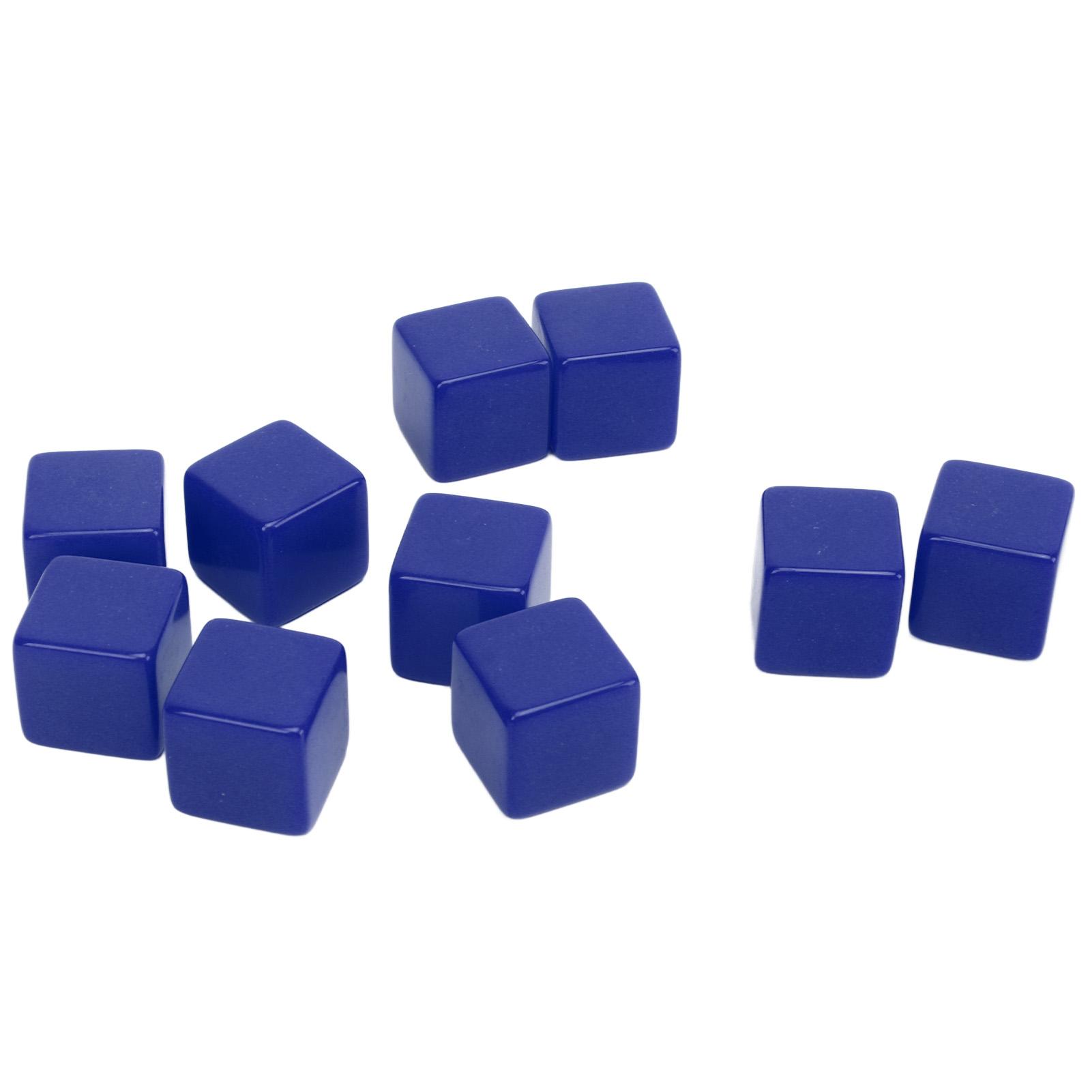 30 Pcs 16mm Dice Set Six Sided Blank Dice Write On Cubes Game for Math Teaching Education Blue