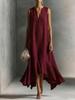 Fashion Deep V-neck Sleeveless Elegant Slimming Irregular Hem Dress
