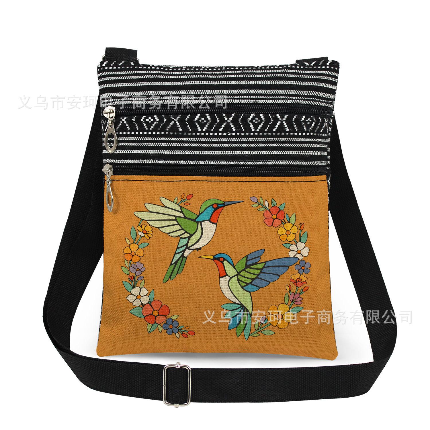 1PC Hummingbird Print Tote Bags Women Shoulder Handbags Postman Package 6953 KTB