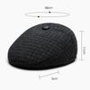 Winter Middle-Aged and Elderly Dad Grandpa Plaid Forward Hat Wool Cold-Proof Warm Ear Protection Cap