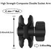 1'' /1.5''Ball Adapter Double Socket Arm Compatible with RAM Mounts B/C Size Ball Components & Bike Motorcycle Phone Mount Holder (1'' Ball Adapter