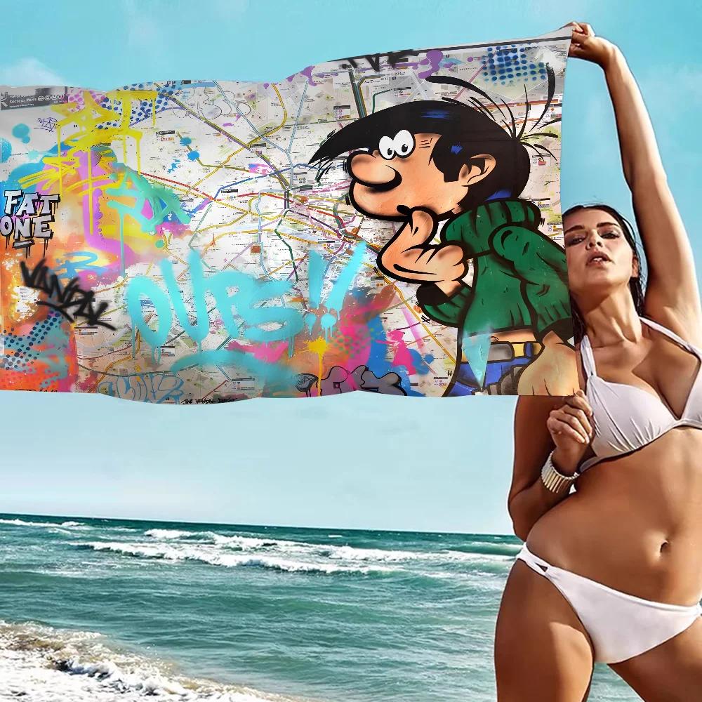 Gaston Lagaffe Beach Towel For Kids Bath Pool Vacation Gift Picnic Party Gift