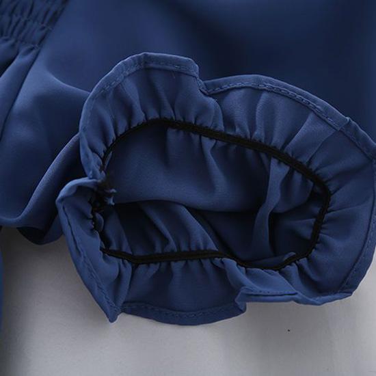 Summer Short Blouse Bubble Sleeve Chiffon Shirt Thin Section White Ruffles Shirt Top Female Short Sleeve Square Neck Puffy Sleeves Tops