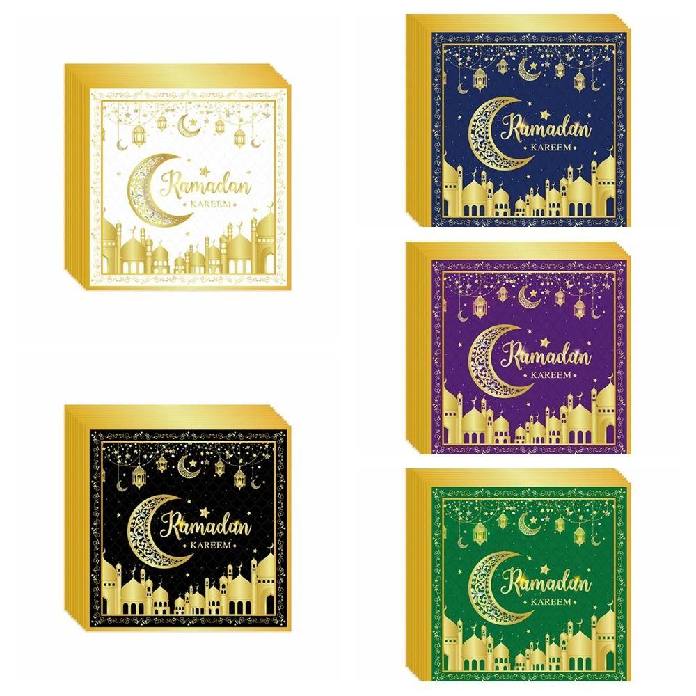 24 Guests Eid Mubarak Disposable Tableware Ramadan Kareem Party Supplies Eid Mubarak