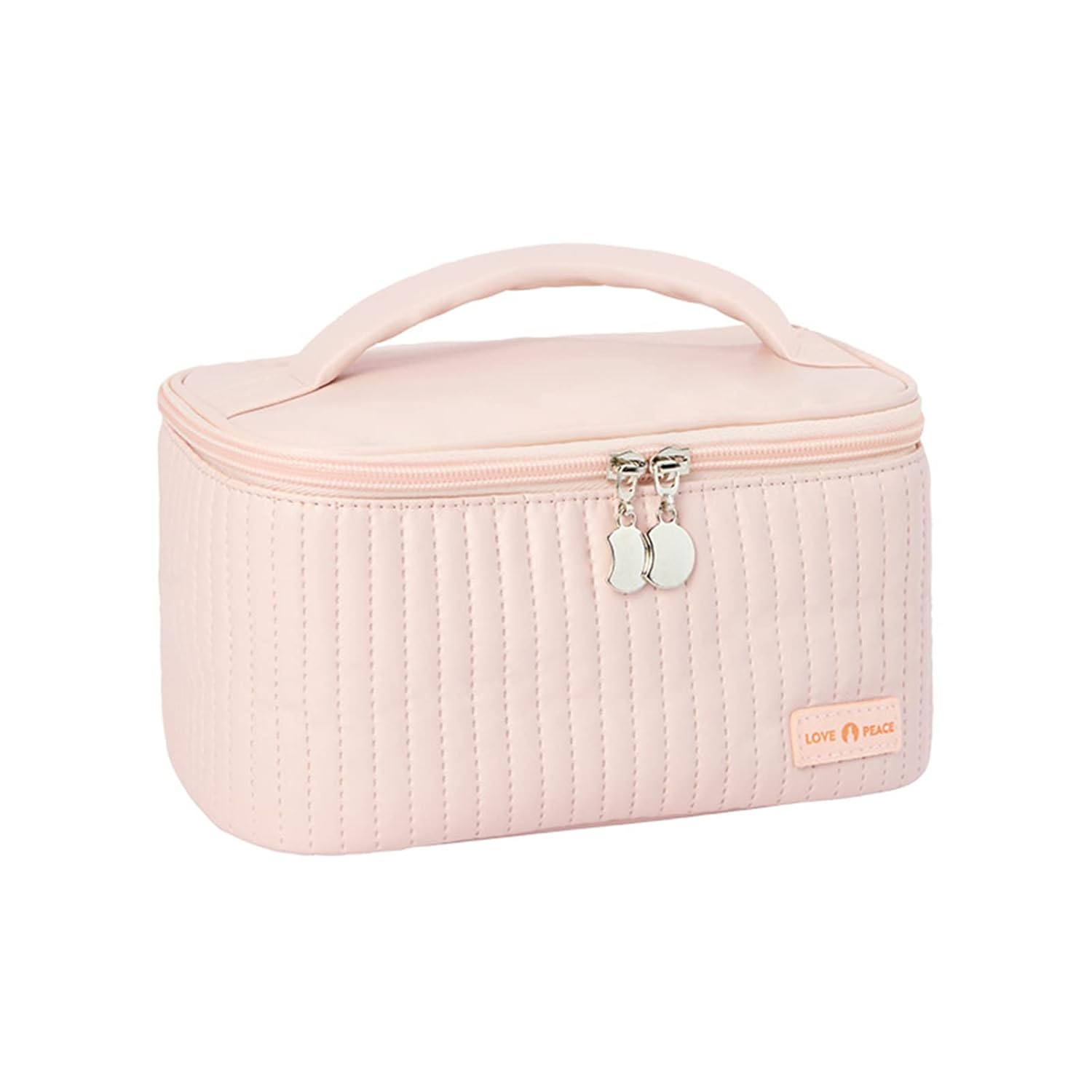 

ALLMIRA Travel Makeup Pouch Large Capacity Portable Vanity Cosmetic Cute Stylish Lightweight Waterproof Ladies Pink
