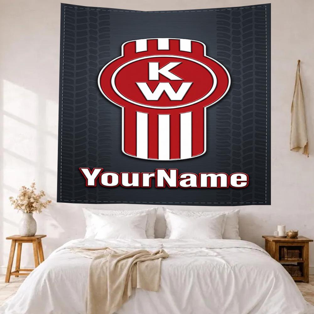 Kw Heavy Trucks Custom Your Name Wall Decor Tapestry Art For Pet Memorial Birthdaywedding Party Backdrop Family Gift
