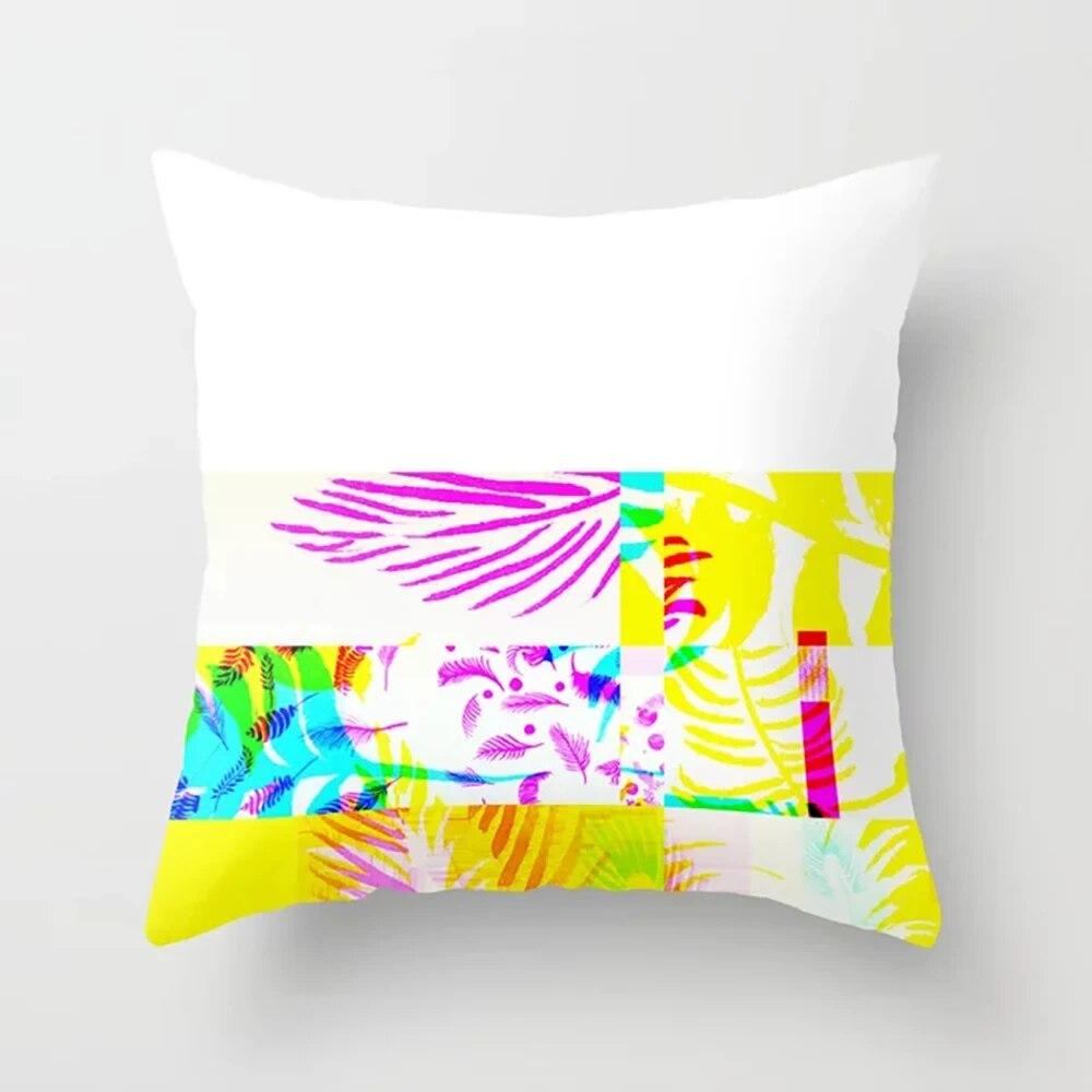 Home Decor Pillowcase Colorful Texture Alphabet Pattern Printed  for Bedroom Living Room