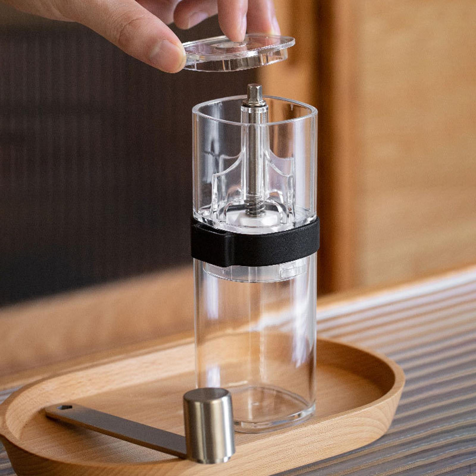 Coffee Grinder Hand Crank Manual Adjustable Portable for Travelling Home transparent