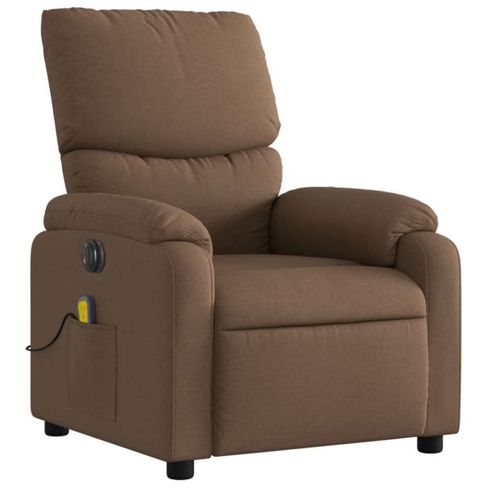 VidaXL Electric Massage Recliner Armchair Brown Fabric 3204816