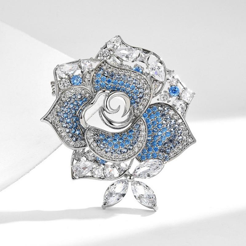 

Брошь Роза, Модная и Универсальная, Небликующая Застежка, Чувство Дизайна, Нишевый Аксессуар-Брошь синий